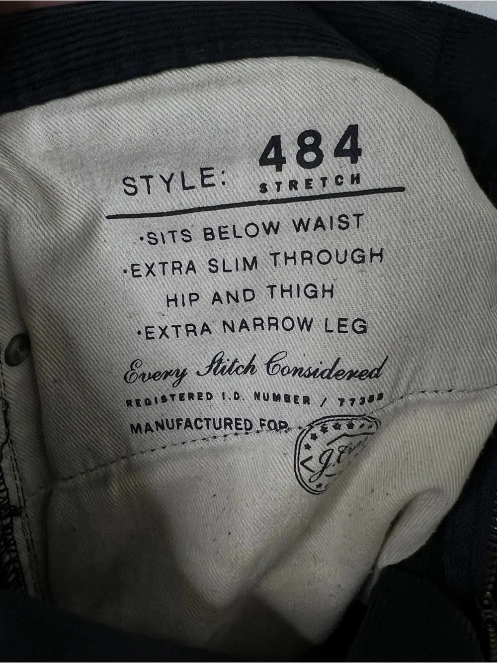 J. Crew 484 Slimfit Corduroy Trousers 30/32 stretch-cotton 5-pocket